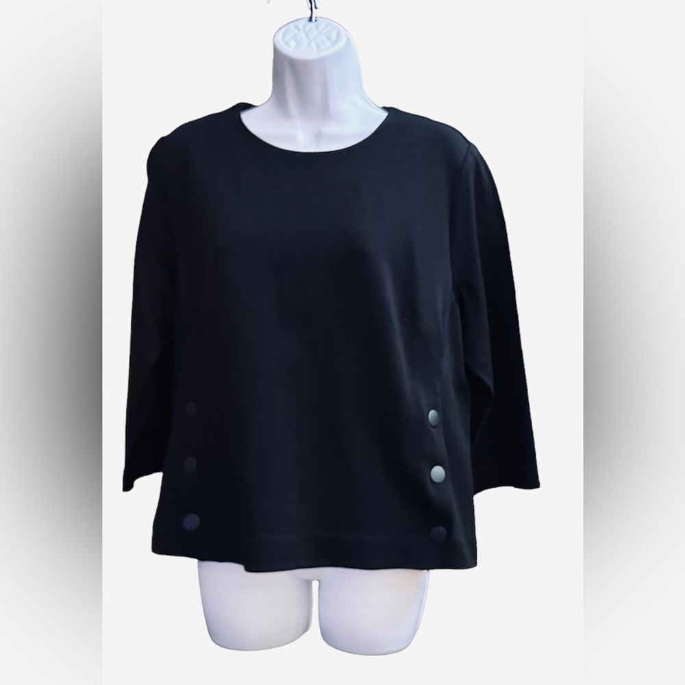 CAbi Women’s L. BlazerBlouse Round Neck 3/4 Sleeve. WaistLength. Style:RN#54077